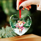 Custom Reindeer Glass Ornament Christmas 2026, Personalized Reindeer Lover Christmas Ornament with Name, Animal Xmas Ornaments Gift for Son Daughter Dad Mom, Woodland Animal Glass Keepsake