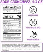 Rotten Sour Gummy Cruncheez - Low Sugar, Low Calorie, 5g Gut-Friendly Prebiotic Fiber, Gluten Free Candy, No Artificial Dyes - 5.3 oz Share Pack [4 Pack]