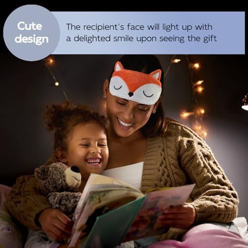 Cute Sleep Masks Cartoon Animal Fox Eye Masks Soft Plush Sleeping Mask Travel Blindfold Eye Shade for Women Men (Fox)