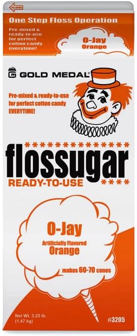Cotton Candy Floss sugar Mix Flavors | Pack Of 3 | Orange, Bubble Gum, and Wacky Watermelon Flavors | 1/2 Gallon Cartons
