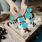 Rsstarxi 35 Pack Love Heart Cupcake Toppers Glitter Sweet Heart Cupcake Picks for Baby Shower Bridal Wedding Birthday Valentine's Day Party Cake Decorations Supplies Light Blue