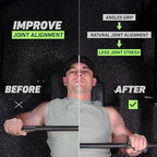 N-Gage Grips – Patented Angled Barbell Thick Grips for Joint Support & Muscle Activation – Ergonomic Bar Attachments for Strength Training - Gym Accessories Manufactured in the USA (1 Pair)