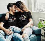 Couple Matching Shirt His Queen Her King Print T-Shirts Honeymoon Graphic Tees Short Sleeve Valentine's Day Gift Tops