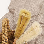 24 inch Long Handled Brush for Cleaning (3 pcs Bristle), Beech Wood Handle, Extra Long Bottle Brush with Lengthened Stainless Steel Pole, for Tall Bottle, Gallon Water Jug, Big Vessels