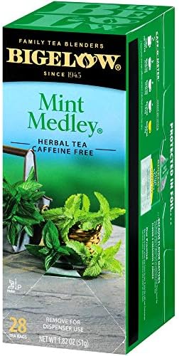 Bigelow Mint Medley Herbal Tea Bags 28-Count Box (Pack of 1) Mint Tea Bags Peppermint & Spearmint Herbal Tea All Natural Gluten Free