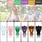 Hicarer 6 Pcs Small Crystal Angel Figurines Mini Guardian Statue Natural Gemstone Carved Pocket Crystal Figurines Stones Decor Gift 1.5 Inch Love Peace Healing(Bright Color)