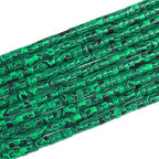 150pcs 2x4mm Green Malachite Tube Shape Beads Loose Flat Round Cylinder Flat Spacer Green Stone Beads for Bracelet Earrings Jewelry Making