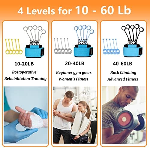 Finger Exerciser,4 Resistance Levels Finger Strengthener for Hand Therapy, Rock Climbing - Relieve Pain for Arthritis, Carpal Tunnel, Hand Strengthener and Finger Strengthener