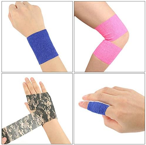 Bandage Tape BE-TOOL Self-Adherent Bandages and Cohesive Bandages Self-Adhesive Bandages Tape, First Aid Protection Medical Supplies, Pack of 3 Rolls (7.5cmX4.5m, Light Brown)
