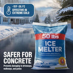 Ice Melt Safer for Concrete -50 lb Bag, Ice Crusher Blend Snow Salt Ice Melt, Salt for Snow and Ice Removal, Sidewalk Salt, Driveway Salt, Snow Melt is Effective Up to -15