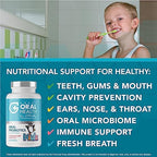 Oral Probiotics for Mouth Bad Breath Treatment for Kids Dental Care & Cavity Prevention with BLIS K12 M18 – Dr Formulated Dental Probiotics for Teeth and Gums, 30 Chewable Tablets Strawberry Vanilla