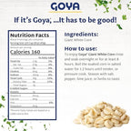 Giant White Corn by Goya, Whole White Hominy, Mexican Corn, Dried White Corn Kernels, Maíz Mote Pelado, 14oz. Bag