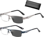 Ultra-Light Multi-Focal Photochromic Reading Glasses, Color-Changing Anti-Blue Light Glasses