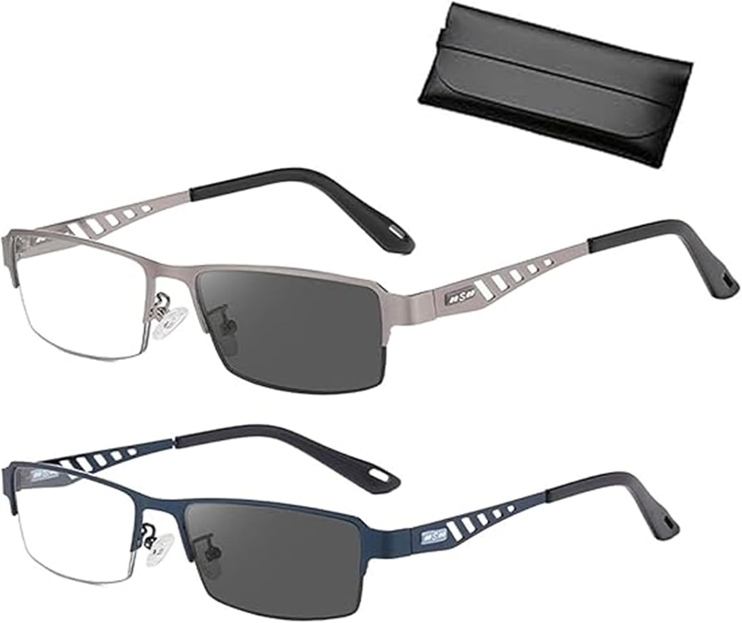 Ultra-Light Multi-Focal Photochromic Reading Glasses, Color-Changing Anti-Blue Light Glasses