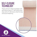 Dynarex Elastic Bandages with Self-Closure, 4" x 5 yds, Provides Compression for Injuries, Made from Polyester, Cotton, and Spandex, Non-Sterile and Latex-Free, 10 Rolls of Dynarex Elastic Bandages