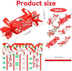 STEFORD Christmas Candy Paper Gift Boxes, 24PCS Christmas Candy Gift Treat Bags with Red Ribbon for Xmas Party Supplies