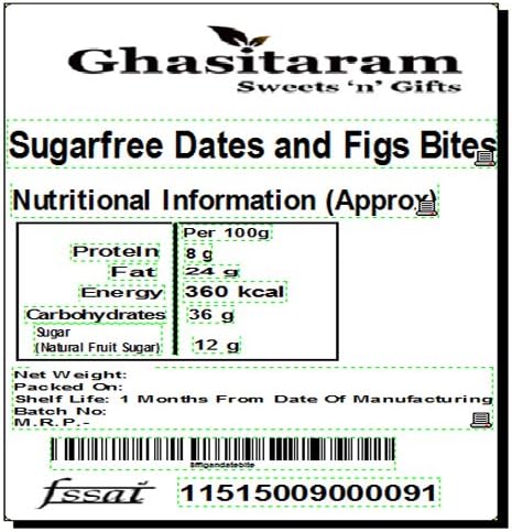 Ghasitaram Gifts Indian Sweets - Diwali Gifts Sugarfree Sweets- Carving Box with Sugarfree Dates and Figs Bites and Almonds