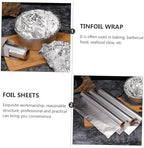 4 Rolls Aluminum Foil Wrap High-temperature Resistant Double-sided Kitchen Baking Bbq Food Wraps for Restaurants and Delis Moisture-sealing Cooking Sheet