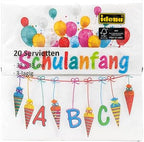 Idena 50066 Serviettes First Day of School, Pack of 20, 3-Ply, 33 x 33 cm, Decorative First Day of School