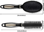12 Pieces Hair Brush Comb Set Paddle Detangling Hairbrush Massage Roller Black Styling Hair Comb for Women Men Wet Dry Curly Straight Hair