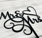 JIEEIN Mr & Mrs Cake Topper - Bride and Groom Sign Wedding, Engagement Cake Topper Decoration - Black Plastic