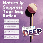 SUGAR SPLASH DEEP Gag Suppressing Sucker Purple Raspberry Flavored - No Gag Reflex - 10 Pack