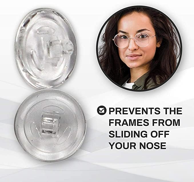 Spectacle/Eye Glass Soft Silicone Rimless Nose Pieces Easy to Install and Wear | Non Slipping | Round | 9mm | Slide Push in |50 Pcs