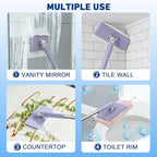 Snap Grip Mini Mop,Cloth Changing Mini Mop,360 Rotating Wet Dry for Whole House Cleaning,Foldable 27inch Retractable Long Handle Mopping Stick (Purple,1*p+6*Cloth)