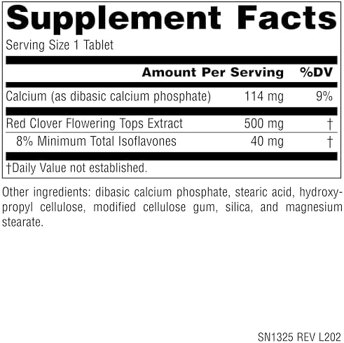 Source Naturals Red Clover Extract, 500 Mg Tablet, 30 Count