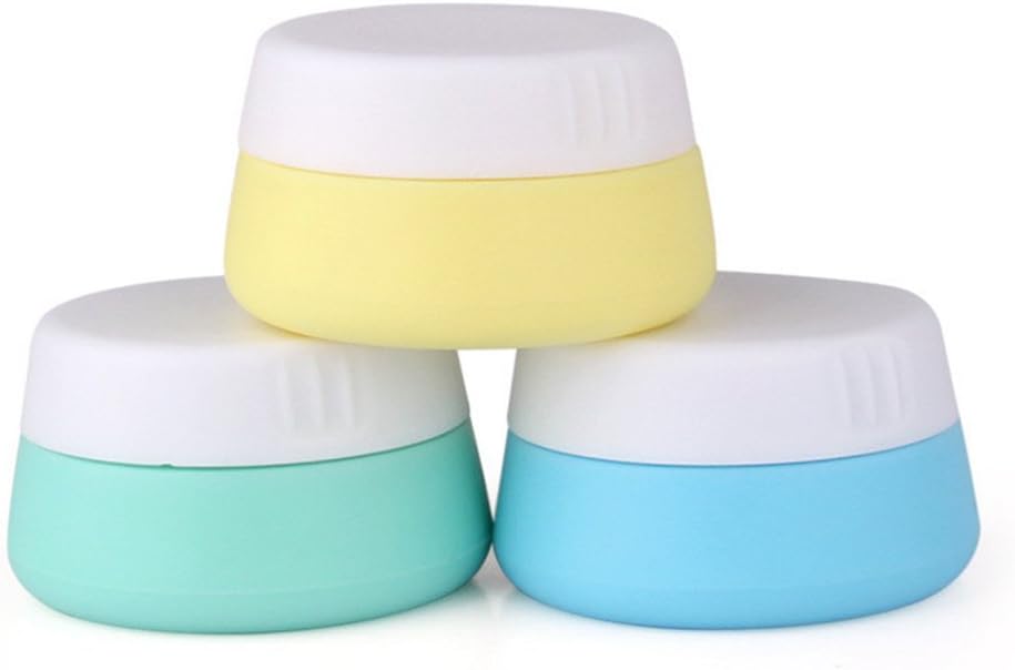 FantasyDay® 3 Pack 10ML Silicone Cream Jar with Sealed Lids Earring Ring Case Pill case Travel Cosmetic Containers Kit for Sample Size Cosmetics, Balms, Lotions, Conditioner & Creams #1