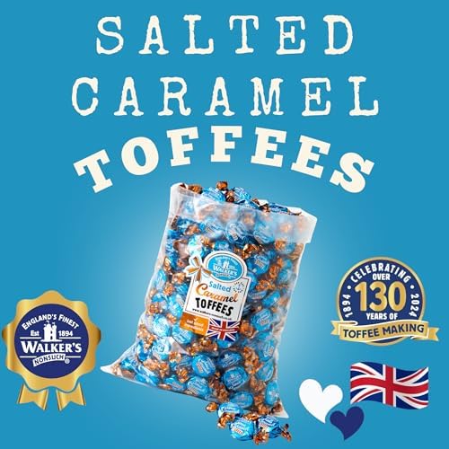 Walkers Nonsuch Salted Caramel Toffees Bulk Bag 88.18 Oz (2.5kg) - British Chewy Butter Toffee Candy with Anglesey Sea Salt, Individually Wrapped English Sweets Gift Pack, Imported from UK
