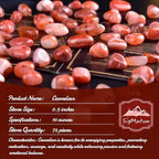 Polished Carnelian Crystal Stone Set - 72 Pcs, 0.5" 10 oz Handpicked Tumbled Gemstones Rocks Quartz, Pebbles for Reiki, Chakra, Healing, Home Decor, 0.5" - 10 oz Mahogany Obsidian