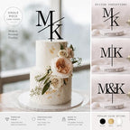 Personalized Wedding Cake Topper – Custom Names & Date, Rustic Elegant Script for Wedding, Anniversary, Engagement, Bridal Shower, Keepsake Cake Decoration,Initial cake topper