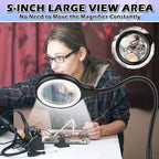 10X 30X Large Floor Magnifying Glass with Light and Stand,36 LED Flexible Gooseneck Floor Magnifying Lamp, Lighted Magnifiers for Reading,Sewing,Crafts,Painting,DIY,Close Work,Repair