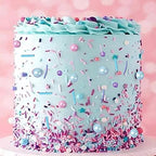 LEBERY 8.4 Oz Pastel Sprinkles, White Pink Purple Blue Sprinkles, Edible Cake Cupcake Sprinkle Edible Cake Pearls for Cake Decorating Mermaid Sprinkle Jimmies Mix for Baking Cookie Decoration
