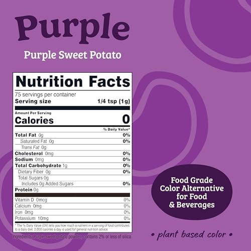 Nutricost Purple Plant Based Food Coloring From Purple Sweet Potato Powder (75 Servings) - Nutricolor Color Alternative For Food & Beverages