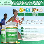 Potassium Supplement Softgels, High Absorption Potassium Citrate 1000mg for Muscle Heart Electrolyte Balance and Normal pH Support*, Essential Mineral, Non-GMO, 2 Month Supply