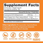 Doctor's Best High Absorption CoQ10 200mg with BioPerine Supplement - Coenzyme Q10 Caps for Heart Health & Antioxidant Support, CoQ10 200 mg for Women & Men, Non GMO - 180 Veg Capsules