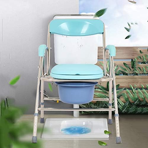 Multifunctional Bedside Commode Seat Shower/Potty Chair Portable Toilet 3-in-1 Height Adjustable with Handles and Bucket Support Tool-Free Assembly