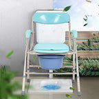 Multifunctional Bedside Commode Seat Shower/Potty Chair Portable Toilet 3-in-1 Height Adjustable with Handles and Bucket Support Tool-Free Assembly