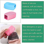 2 Pack Laundry Stain Remover Brush Small Washboard Portable Silicone Mini Wash Board Handheld Hand Washing Brush Detail Cleaning Scrub for Collar Cuff Fabric Spot Delicates Clothing Travel