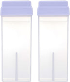 2pcs Hair Removal Empty Plastic Storage Bin Cosmetics Roller for Waxing Wax Storage Holder Plastic Containers Depilatory Wax Bottle Abs Body Plastic Bottle Travel White