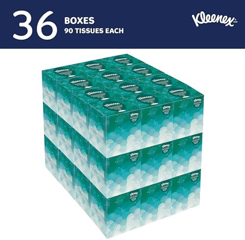 Kleenex Professional Facial Tissue, Bulk (21270), 2-Ply, White, Upright Cube Boxed Format, Designed for Business (90 Tissues/Box, 36 Boxes, 3,240 Sheets/Case)