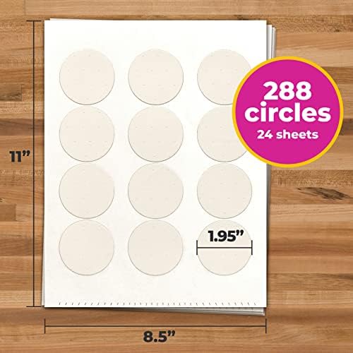 PhotoCake® Pre-Cut 2" Circles, A4 Frosting Sheets for Edible Photo Printing, 2 Inch Circles - Pack of 288