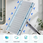 Snap on Grip Mini Mop, No-Touch Lazy Mop, Touch-Free Cloth Attachment, Secure Cleaning Pad Grip, Compact Design, Disposable Dust Mop for House Wall,Bathroom, Windows, Corners 6 Cloth