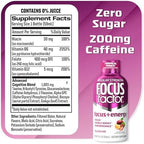 Focus Factor Focus + Energy Shots - 12 x 2oz Bottles (Tropical Punch Flavor) - Powered by Nootropics with Caffeine, L-Theanine, Ginkgo, Bacopa, L-Tyrosine, Alpha GPC