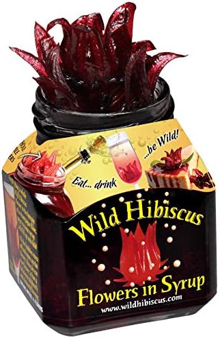 Wild Hibiscus Flowers in Syrup | 8.8 oz (250 g) Jar | Hand-Crafted Whole Hibiscus Flowers in Sweet Syrup | Perfect for Cocktails, Desserts & Gourmet Garnishes [Pack of 3]