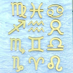 12PCS Gold Acrylic Zodiac Constellation Cake Topper, Aquarius Cake Toppers, Libra Toppers, January-December 12 Zodiac Horoscope Astrology Birthday Party Cake Decorations Supplies