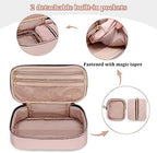 YARWO Diabetic Travel Case for Blood Glucose Monitor, Test Strips, Insulin Syringes, Diabetes Supplies Storage Bag with 2 Detachable and 1 Folding Pouches for Diabetic Care Kits, Dusty Rose (Bag Only)