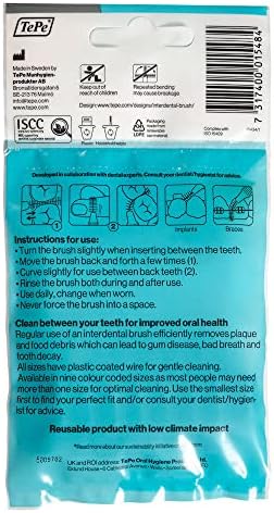 TEPE Interdental Brush, Original, Grey, 1.3 mm/ISO 7, 8pcs, Plaque Removal, efficient Clean Between The Teeth, Tooth Floss, for Narrow Gaps